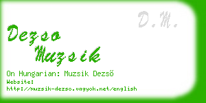 dezso muzsik business card